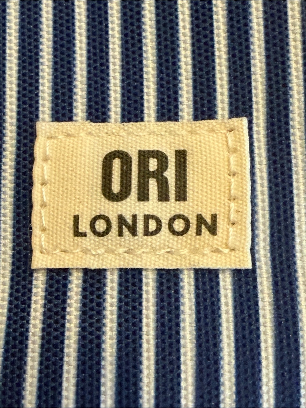 Ori London Navy & White Stripe Crossbody Shoulder Bag with Gray Strap - Picture 3 of 5